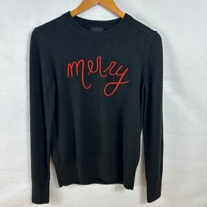 NWT Alex Marie Red "Merry" Long Sleeve Black Sweater